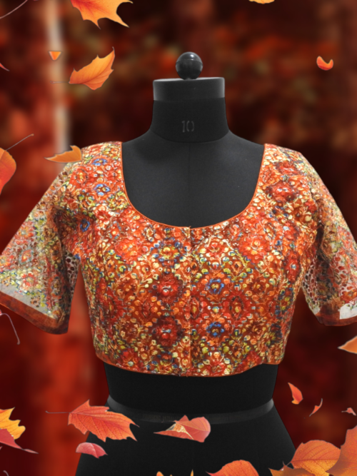 Blouse Designer dengan lengan berjaring