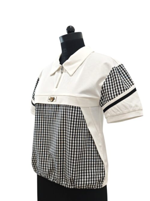 Black white checks t shirt