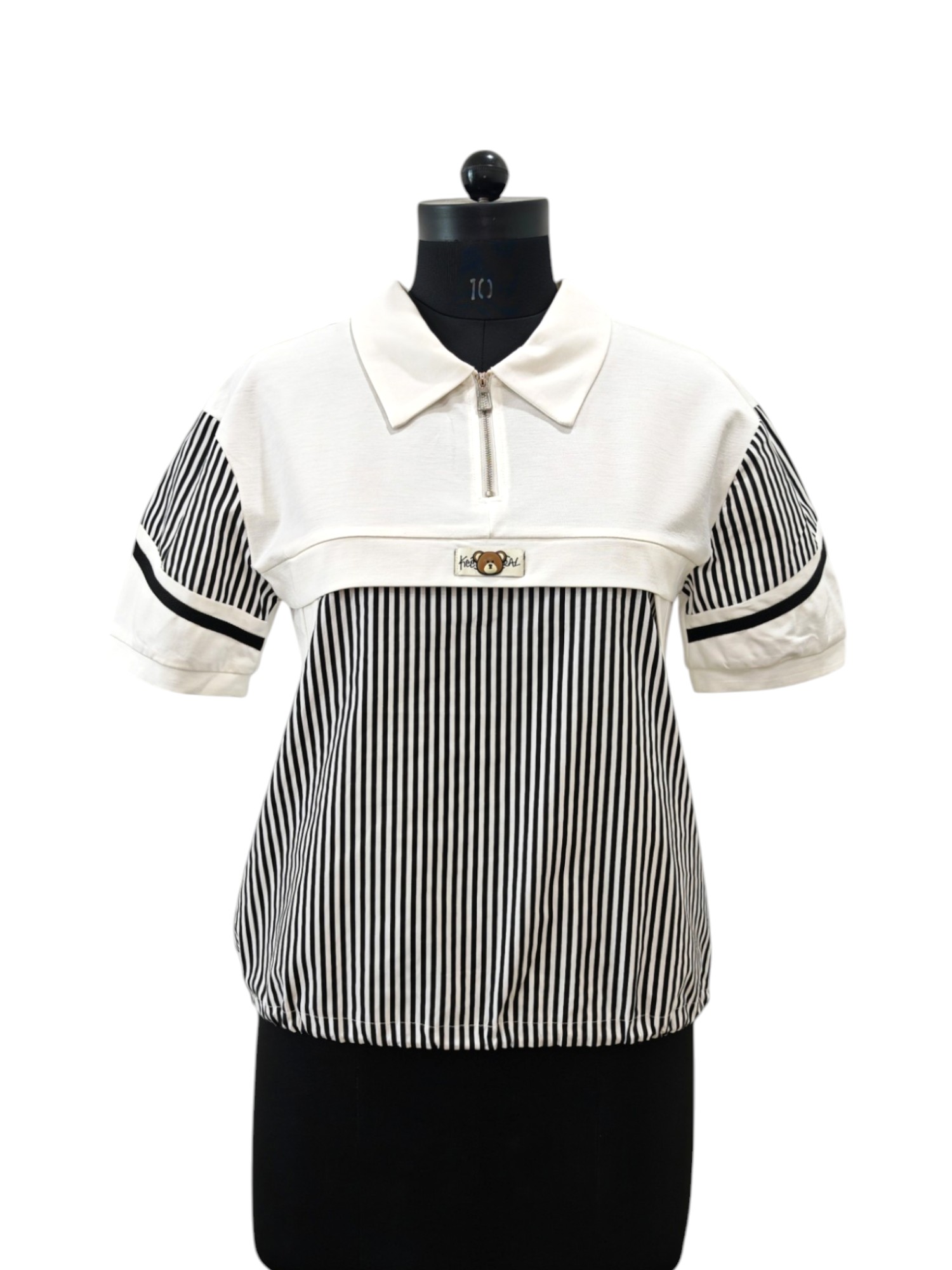Black white stripes t shirt