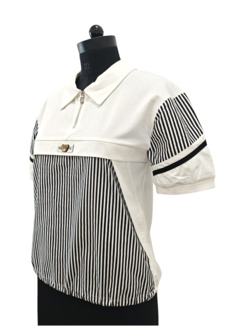 Black white stripes t shirt