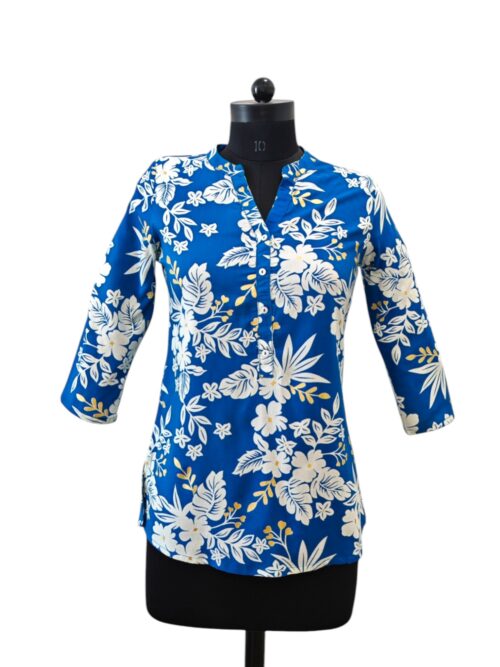 Rayon short top blue