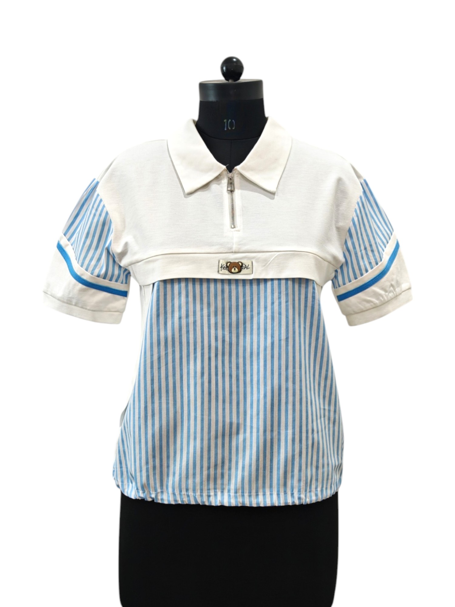Blue white stripes t shirt