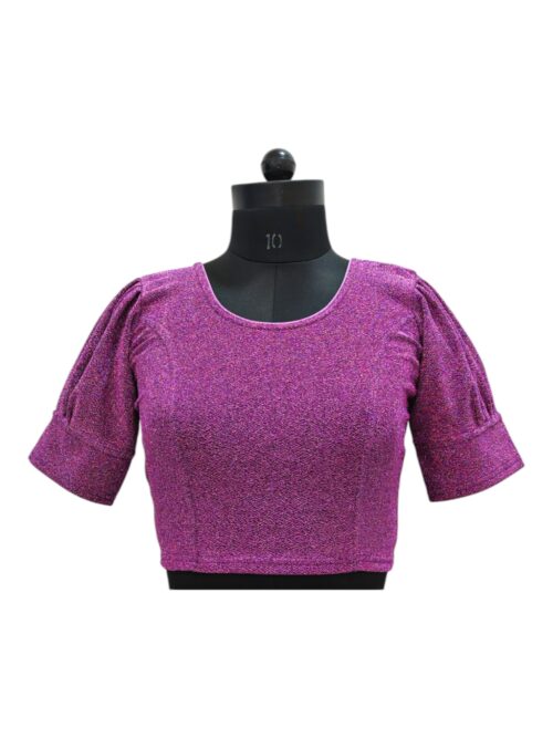 Shimmer Lavender - Stretchable - Pleated Sleeve Blouse