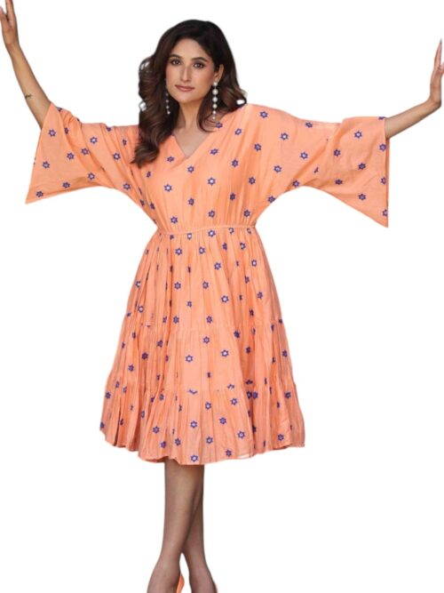 Pappali Pazhame - Orange - Boho Flare Dress