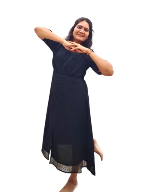 Kaarmegam - Black - A Line Midi Dress