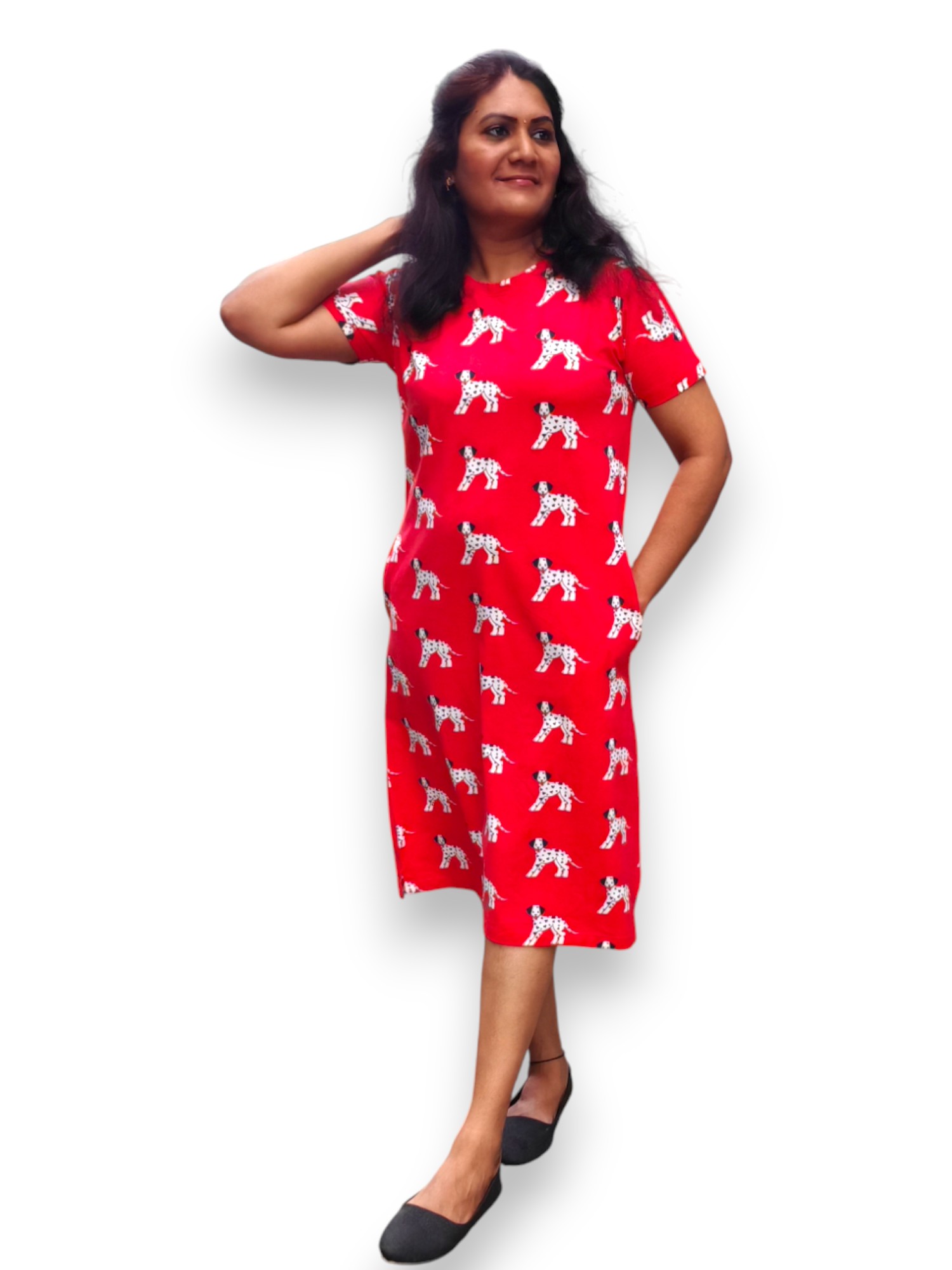 red lounge wear tunics