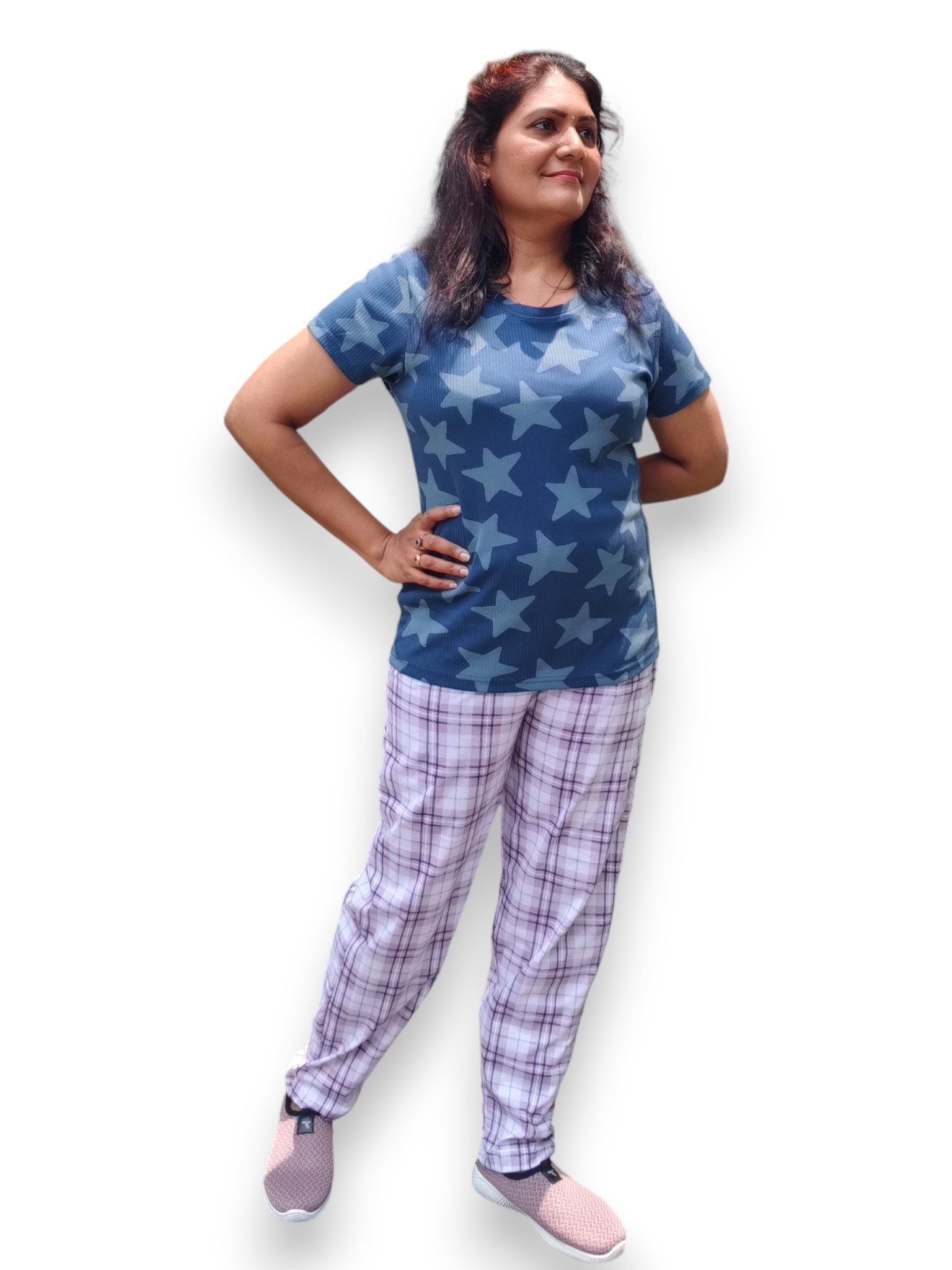 Teal Stars - Teal Blue & Lavender - T-Shirt & Pant - Pyjama Set Teal Stars - Teal Blue & Lavender - T-Shirt & Pant - Pyjama Set