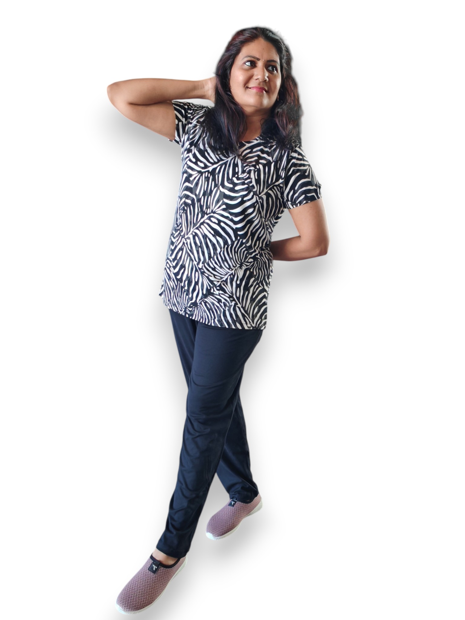 Zebra Pyjama - Black Grey & White- T-Shirt & Pant - Pyjama Set zebra print pyjama set