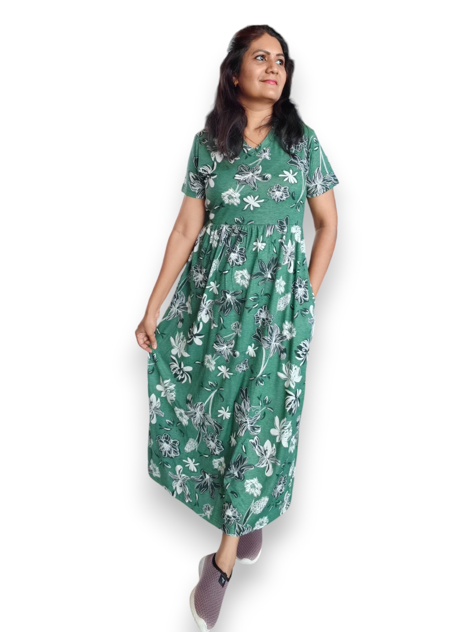 Green Floral Maxi Nightdress
