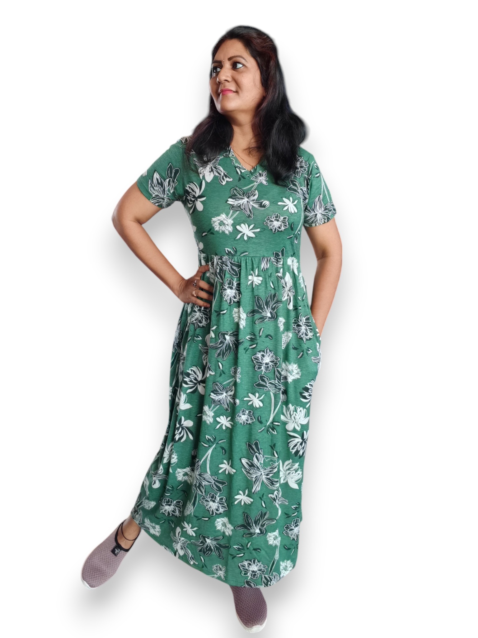Green Floral Maxi Nightdress