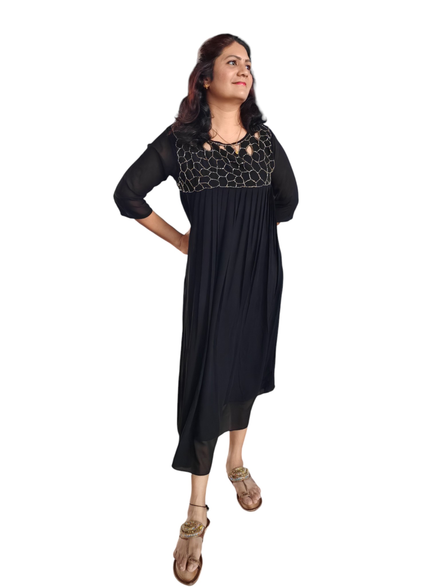 Black A-Line Designer Dress Black A line designer dress