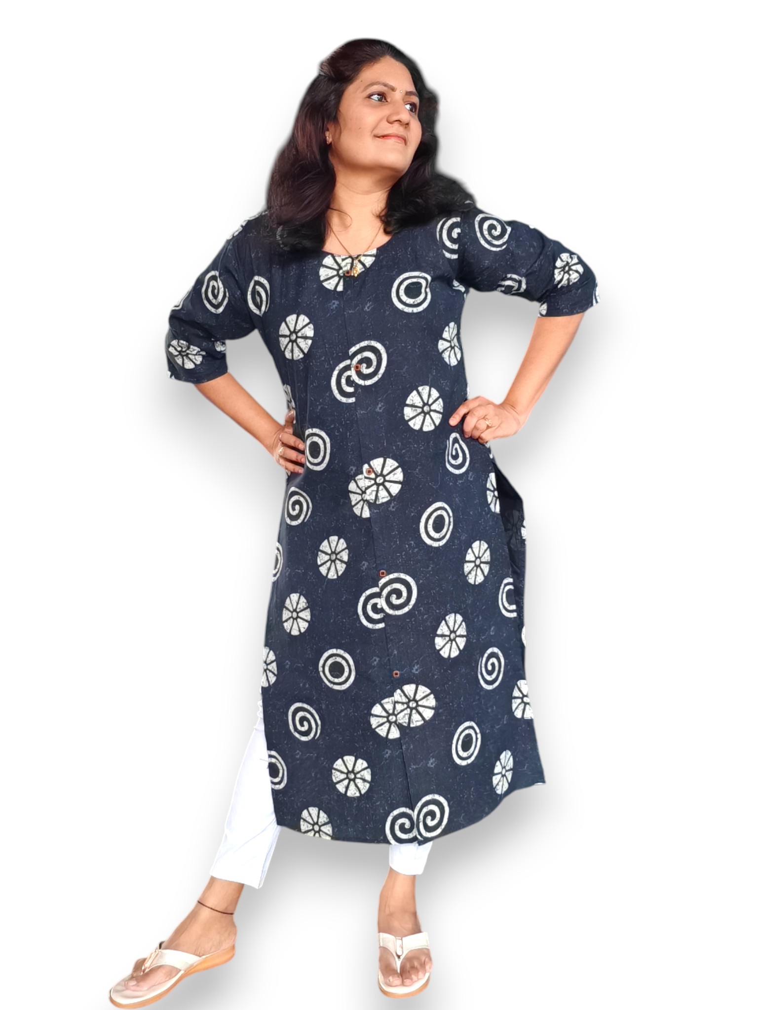 Black Kurta - Cotton - Top Only Black Kurta - Cotton - Top Only