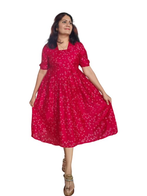 Fit & Flare Dress -  Cherry Red