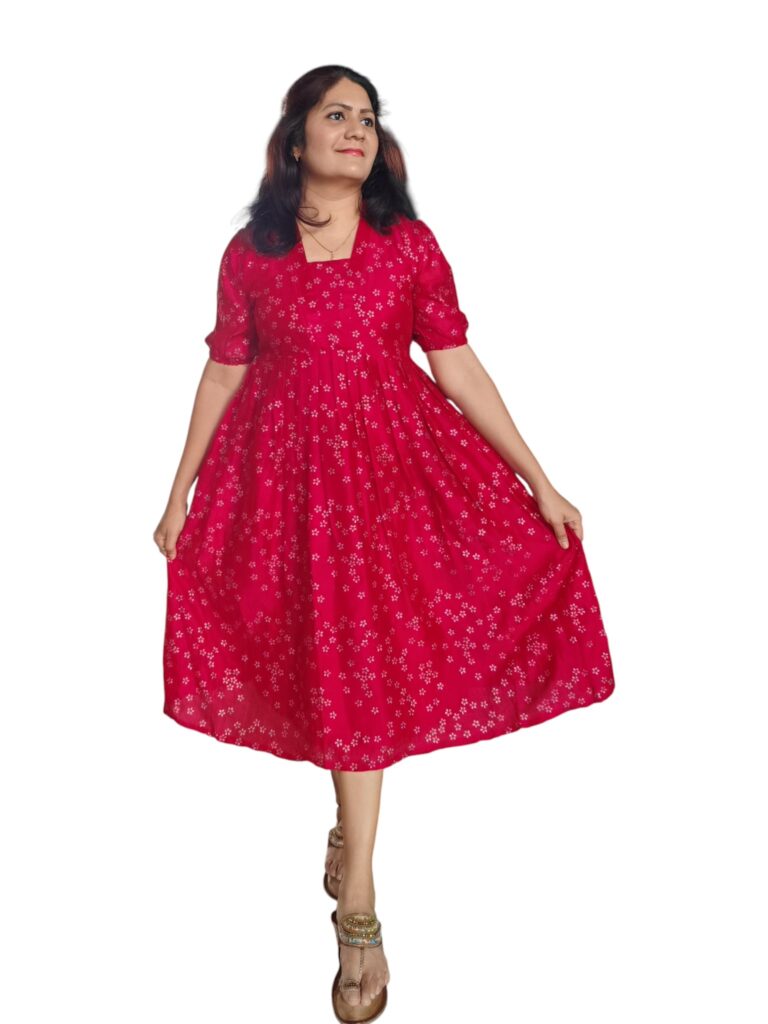 fitted lace wedding dress Dylan Dress in Cherry Red – Asymmetric Pleated Midi
