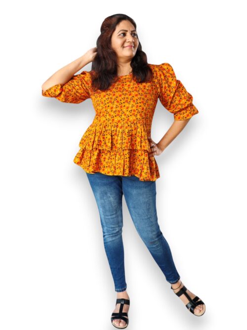 Mustard yellow peplum top